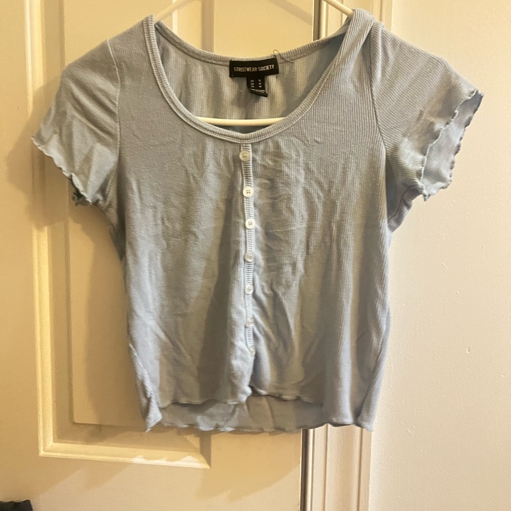 Blue Crop Top
